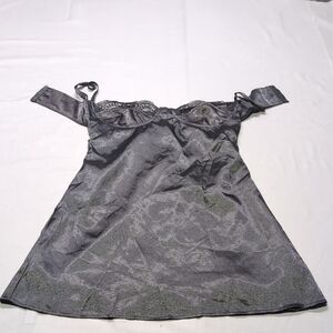 SHEIN‎ Black Lace Trim Chemise